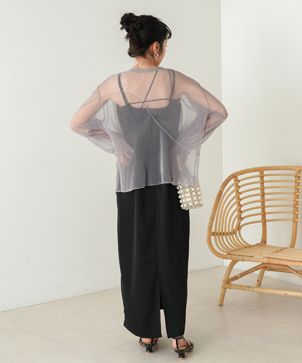 2way mellow tulle cardigan tops