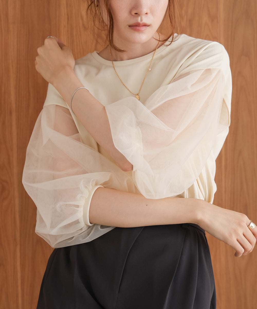 sheer volume sleeve tops