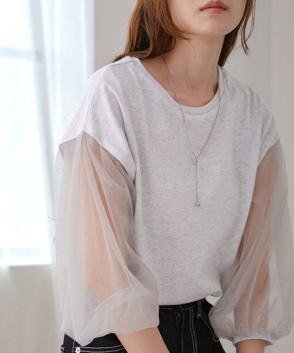 sheer volume sleeve tops