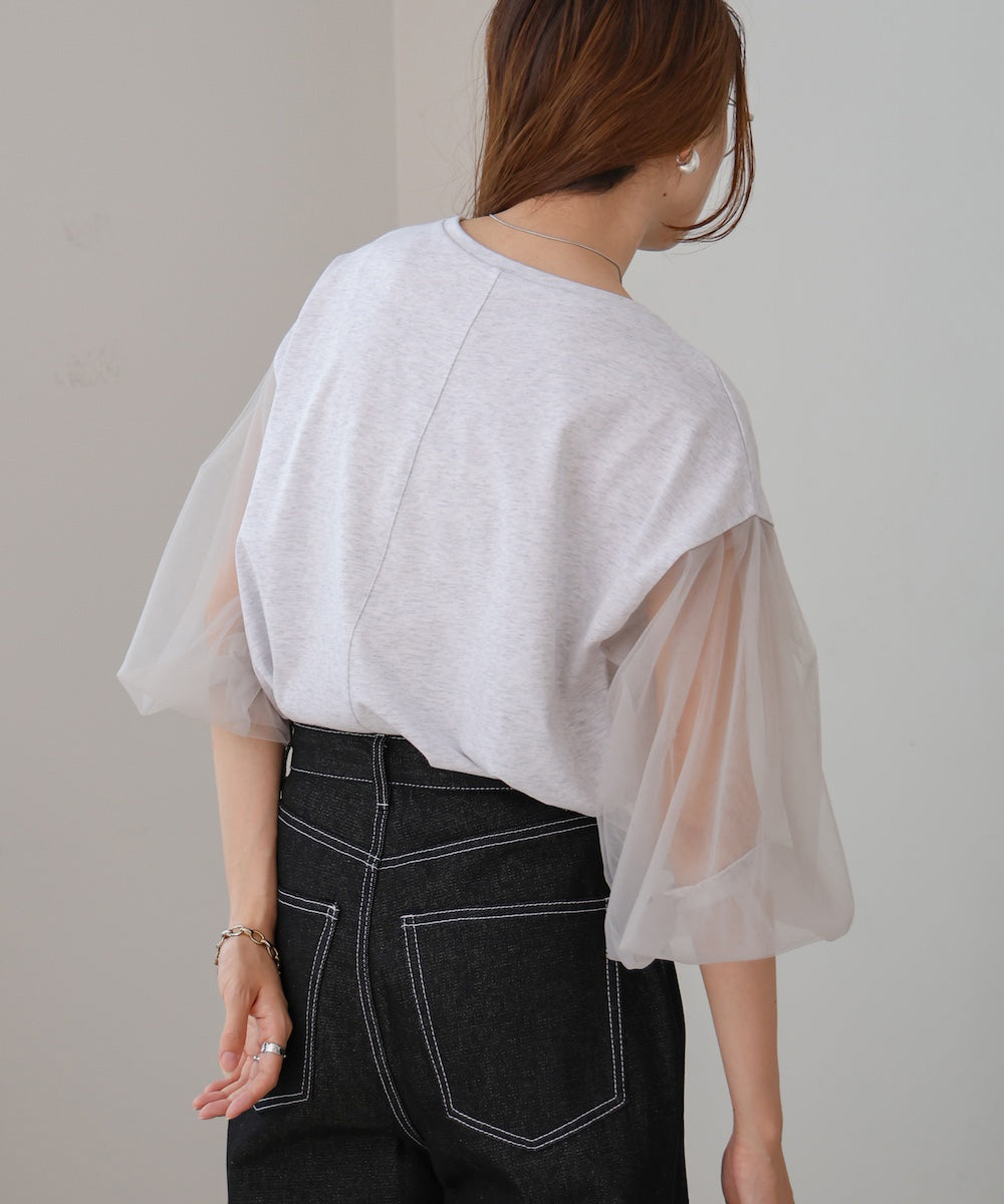 sheer volume sleeve tops