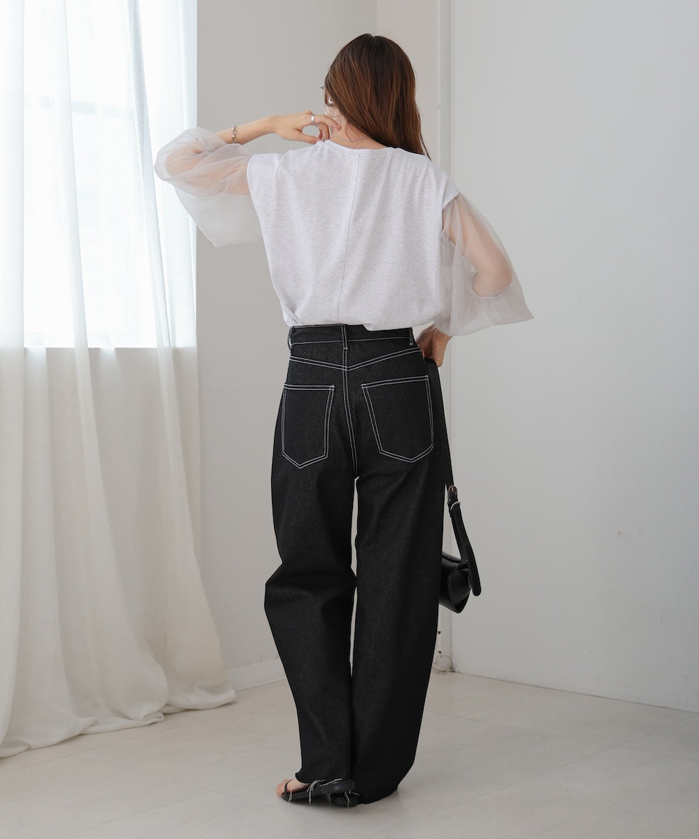 sheer volume sleeve tops