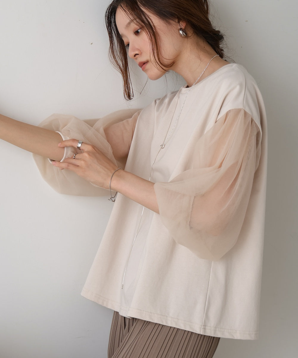 sheer volume sleeve tops