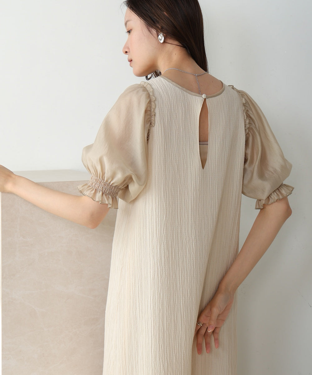 2way mellow sheer sleeve onepiece