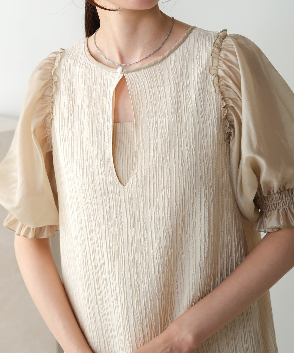 2way mellow sheer sleeve onepiece