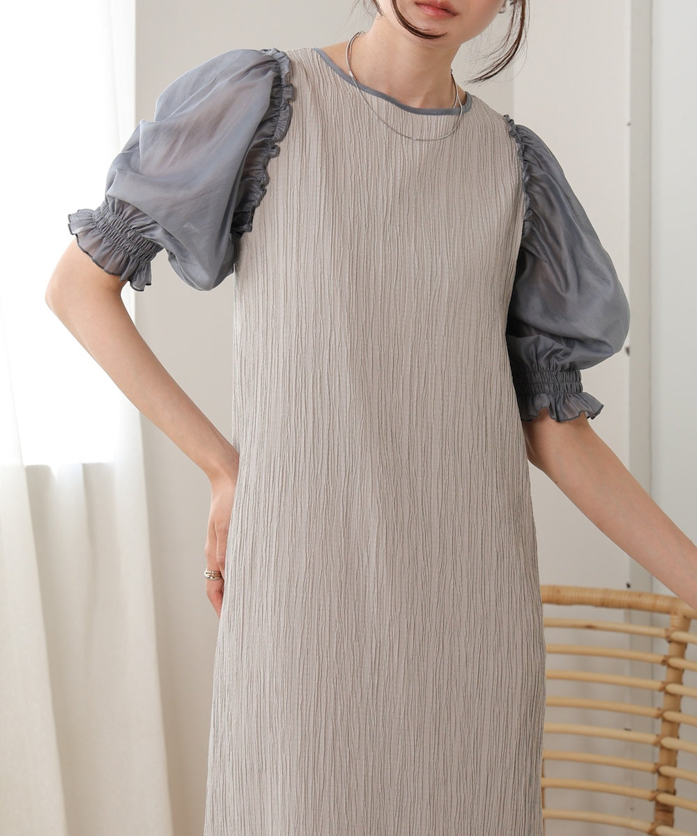 2way mellow sheer sleeve onepiece