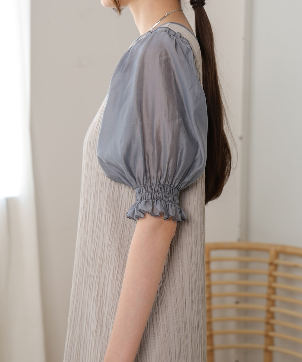 2way mellow sheer sleeve onepiece