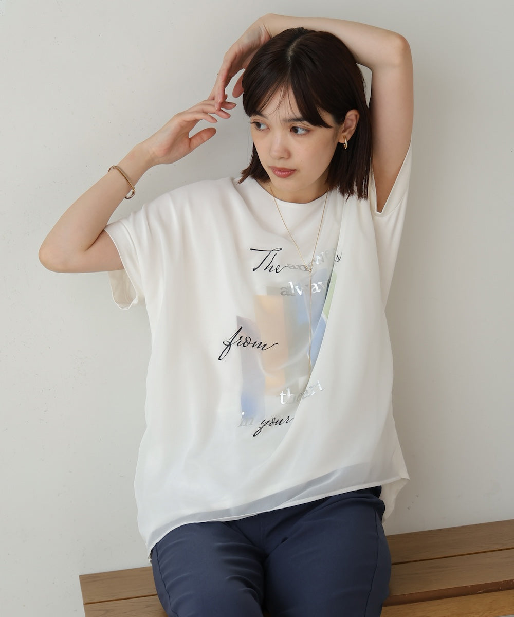 シアーレイヤードコラージュＴシャツ