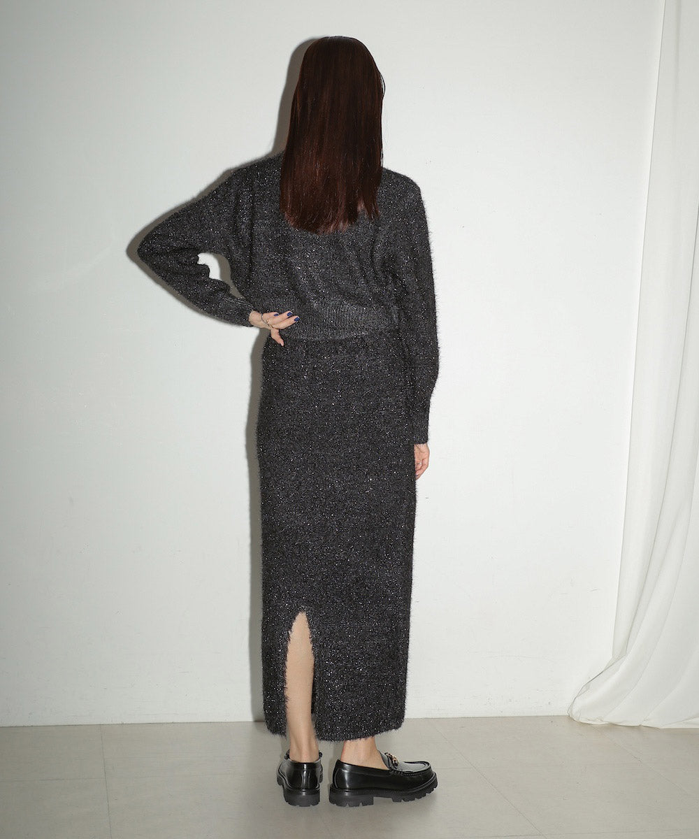 LAME KNIT SKIRT