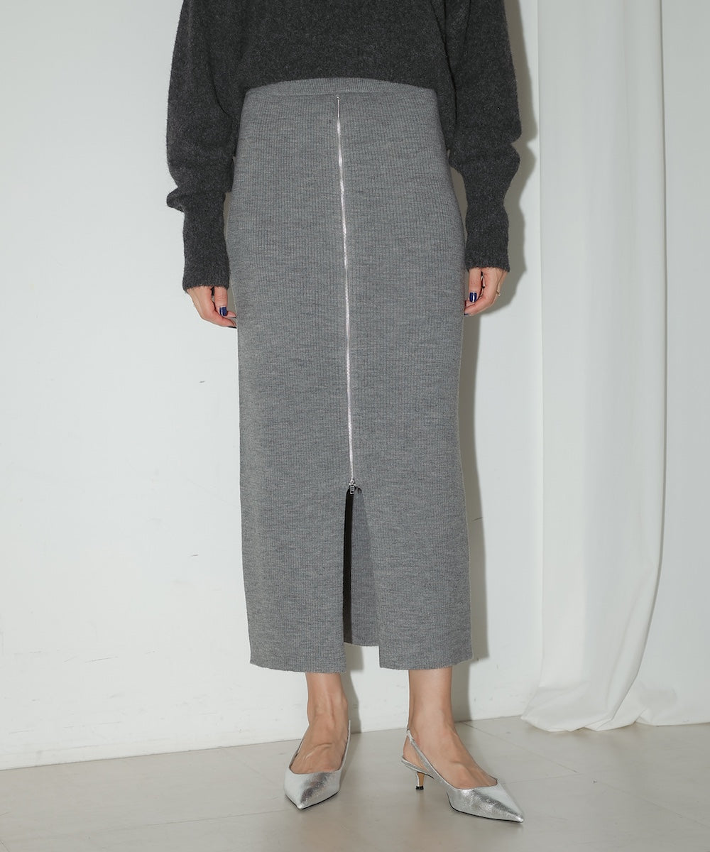 ZIPUP KNIT SKIRT