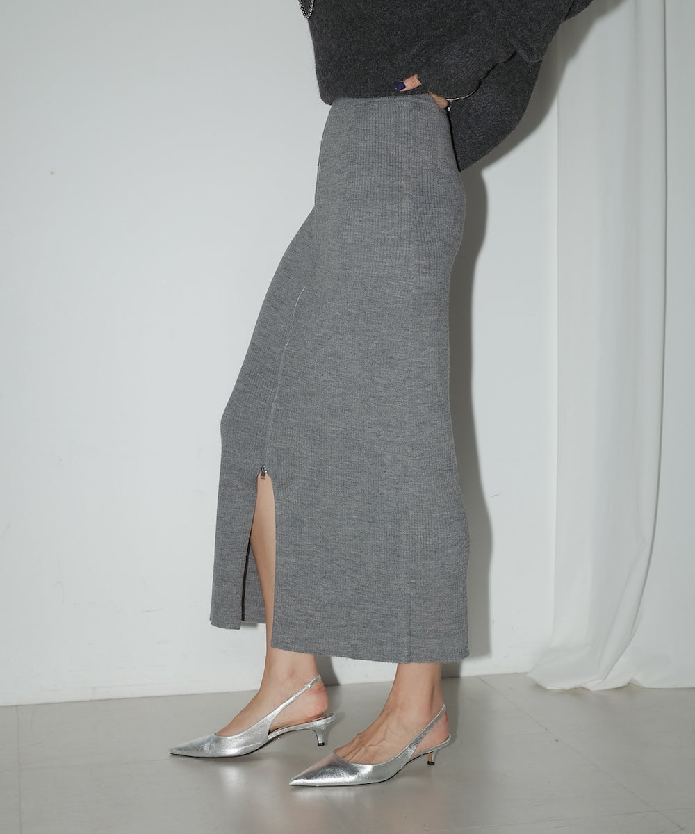 ZIPUP KNIT SKIRT