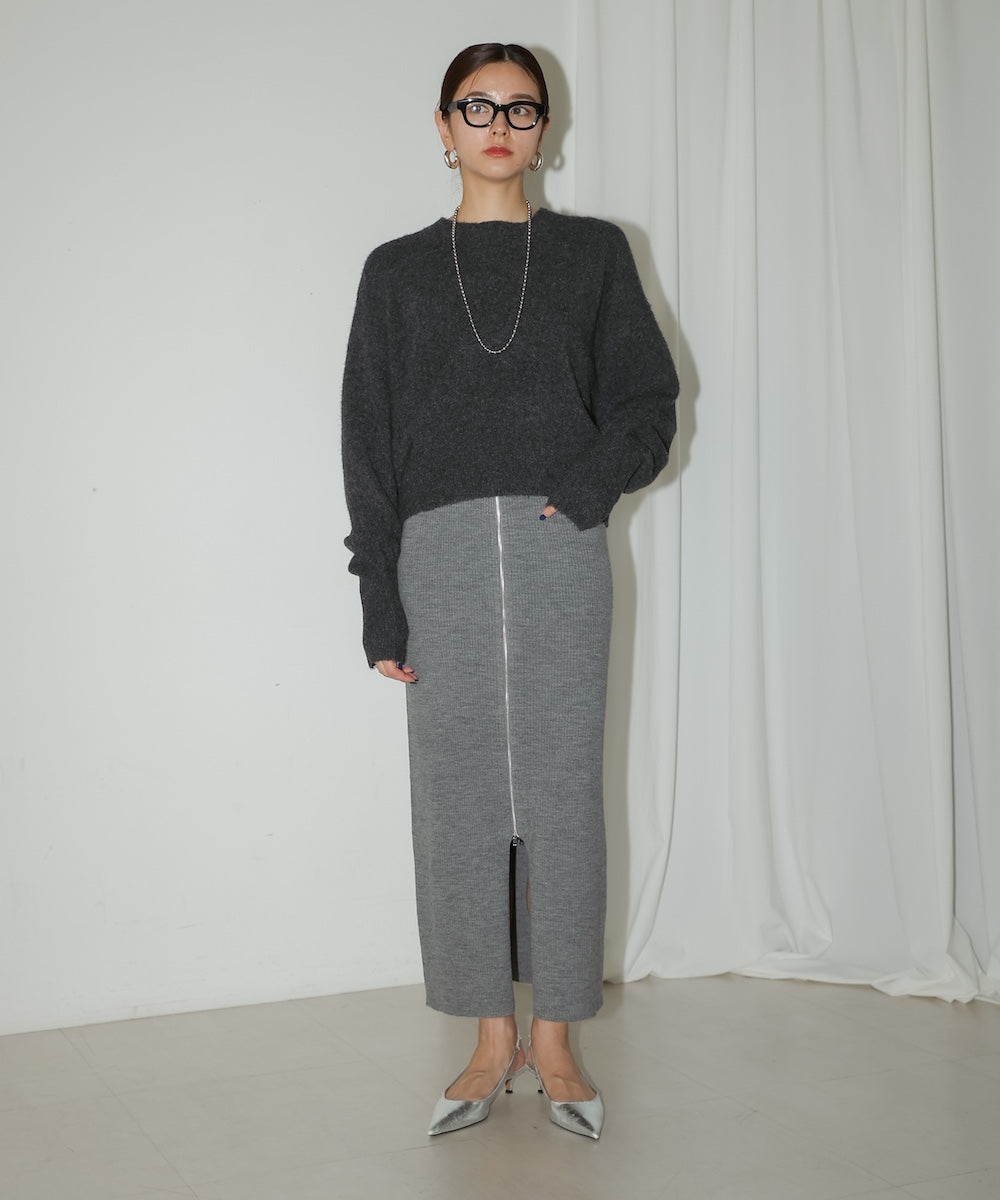 ZIPUP KNIT SKIRT