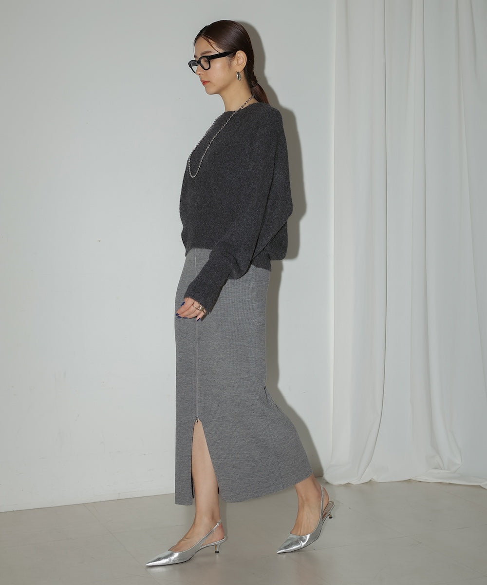 ZIPUP KNIT SKIRT