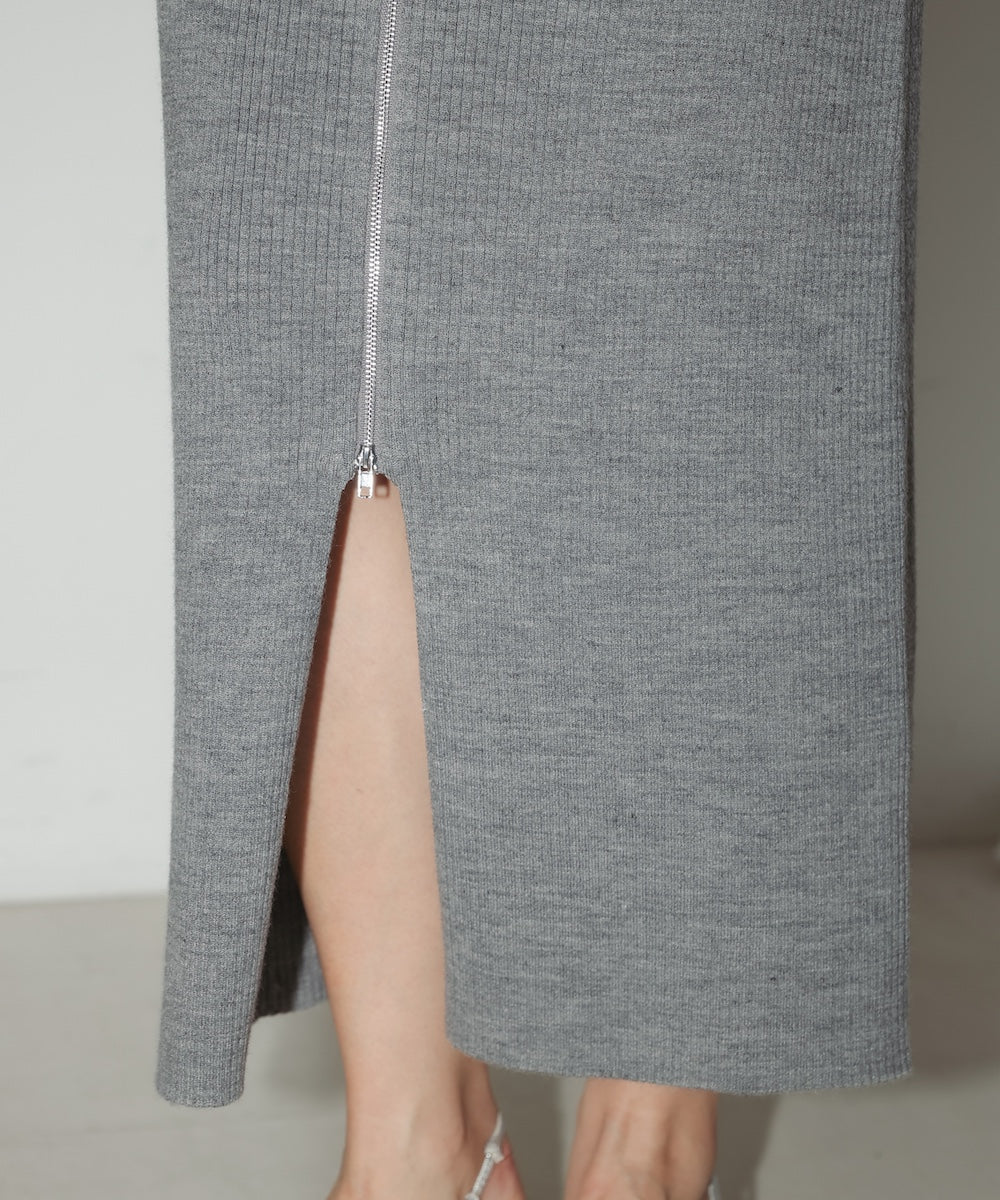 ZIPUP KNIT SKIRT