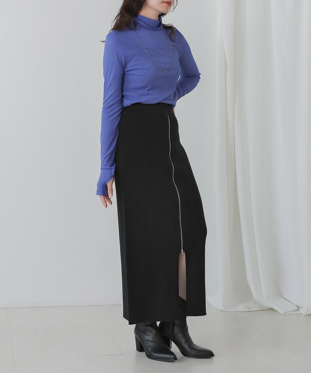 ZIPUP KNIT SKIRT