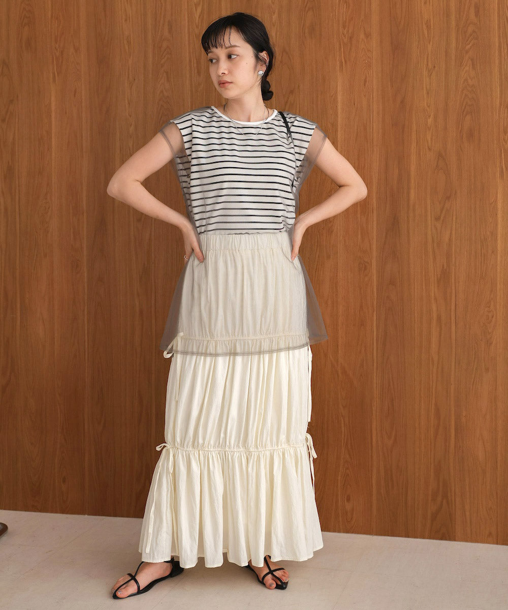 ribbon tiered skirt