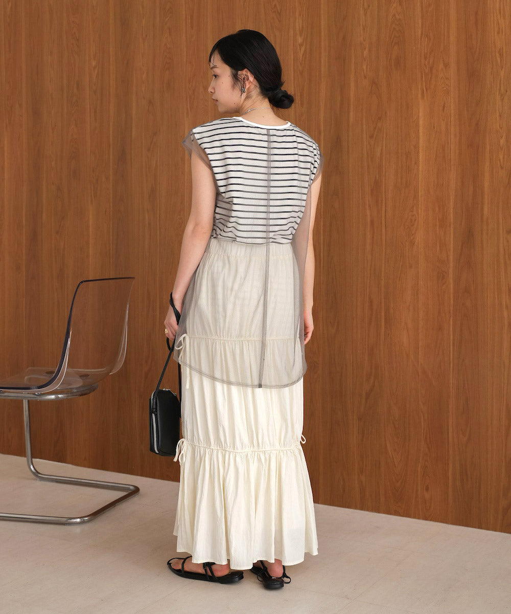 ribbon tiered skirt