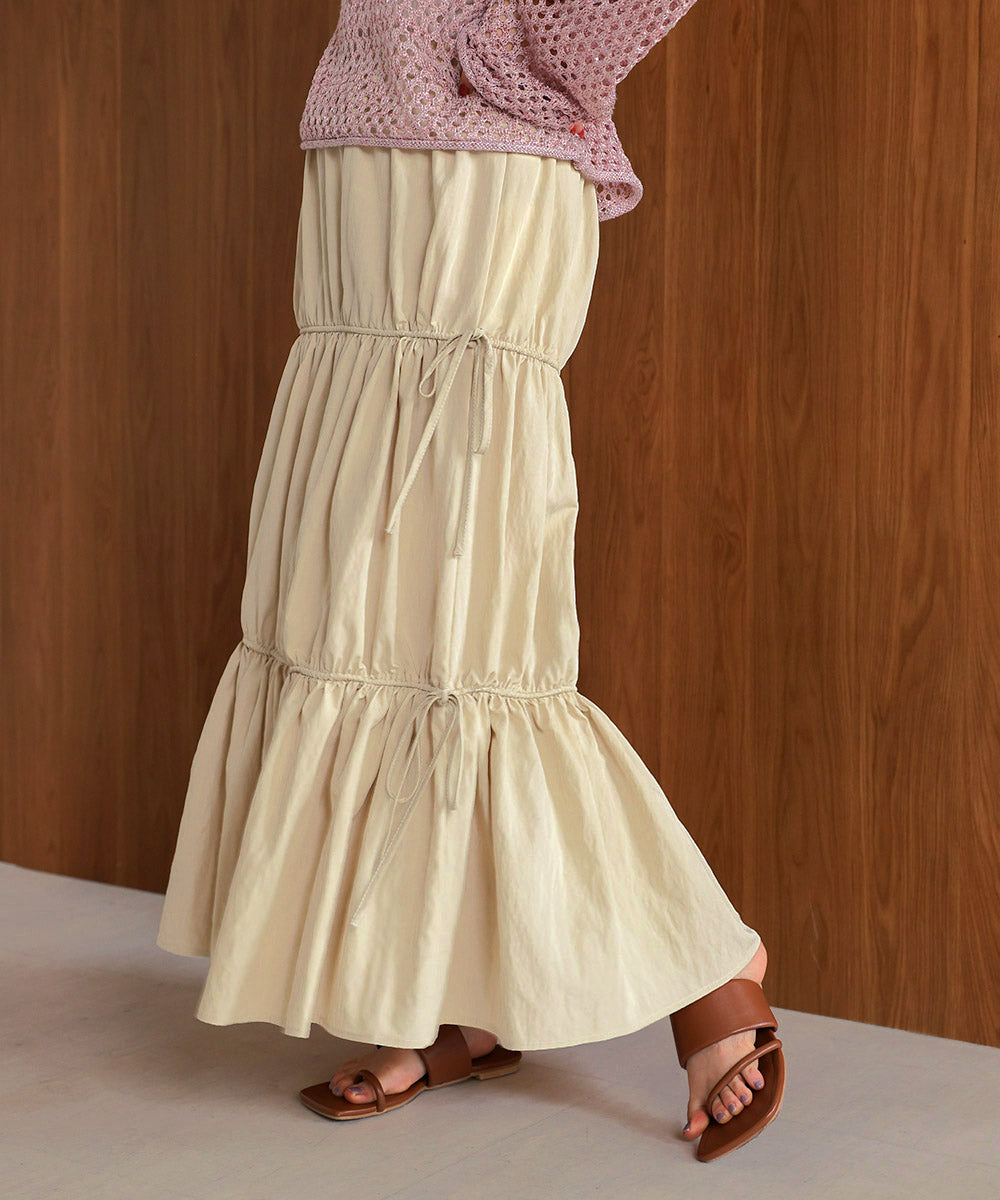 ribbon tiered skirt