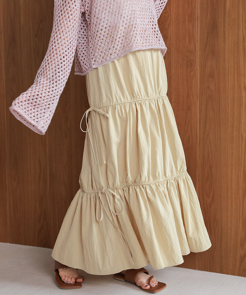 ribbon tiered skirt