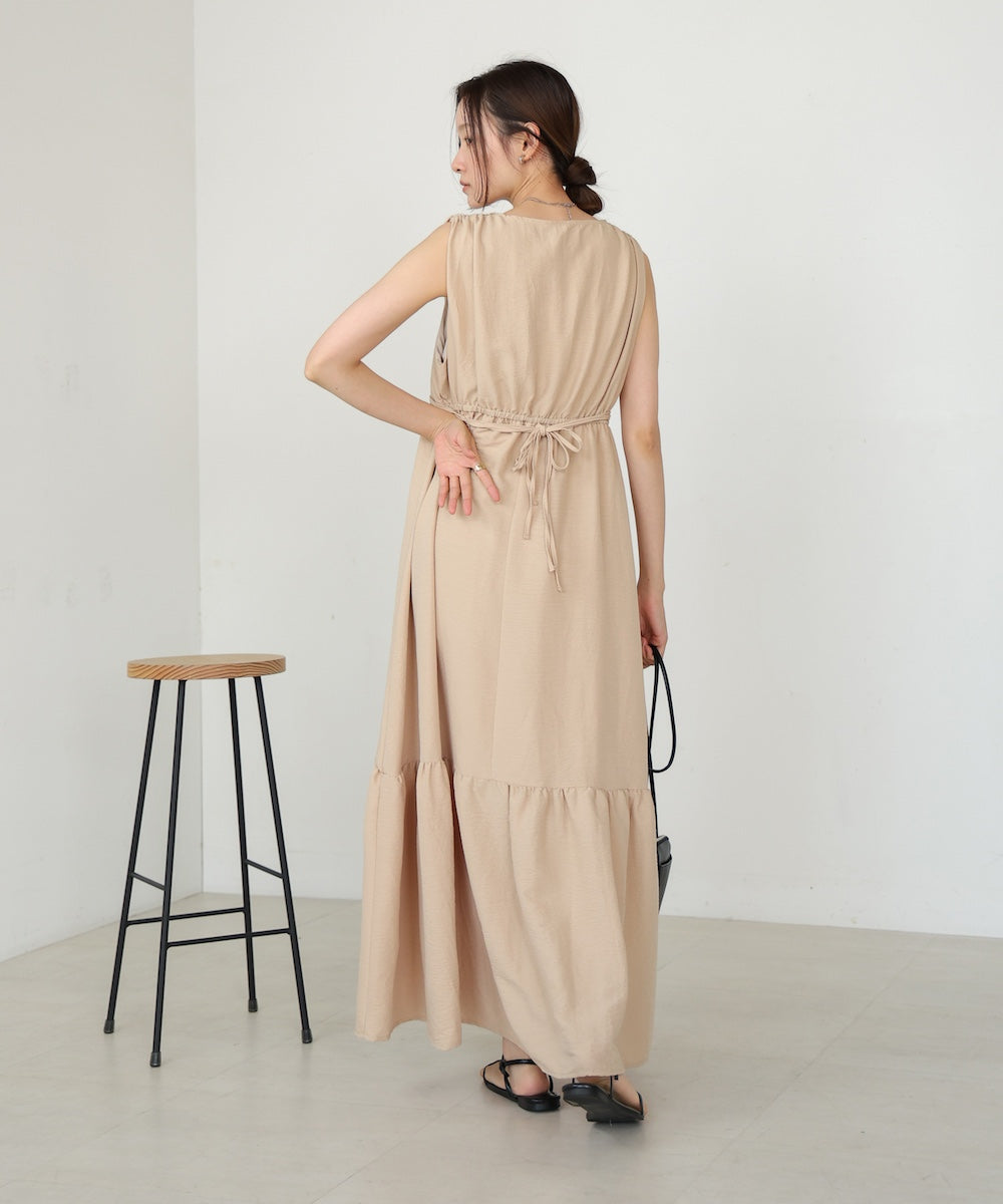 sleeveless tiered gathered onepiece