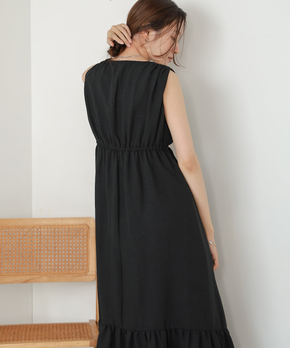 sleeveless tiered gathered onepiece