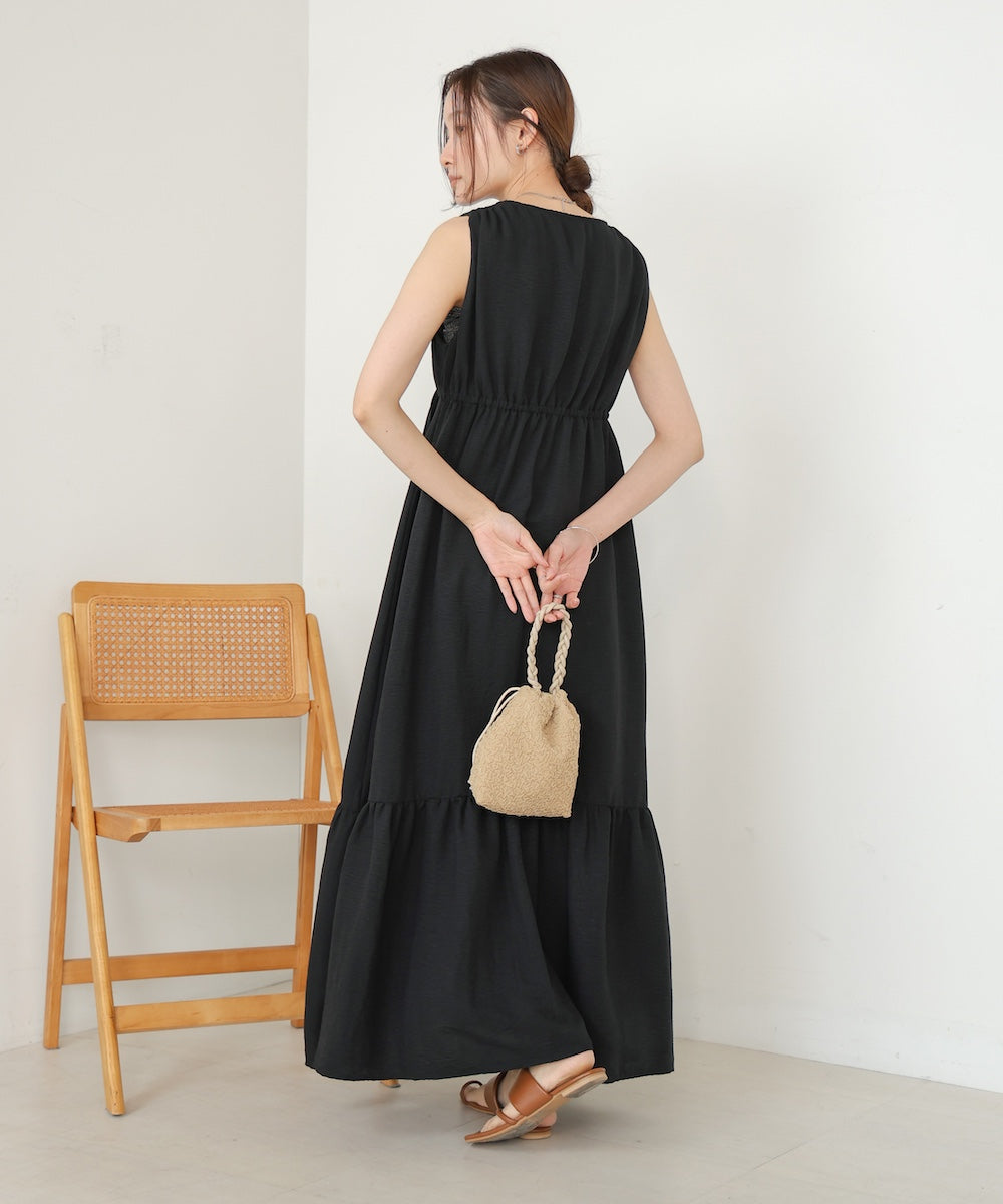 sleeveless tiered gathered onepiece