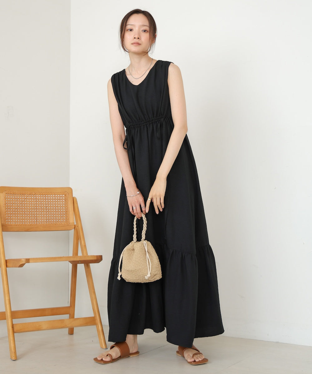 sleeveless tiered gathered onepiece