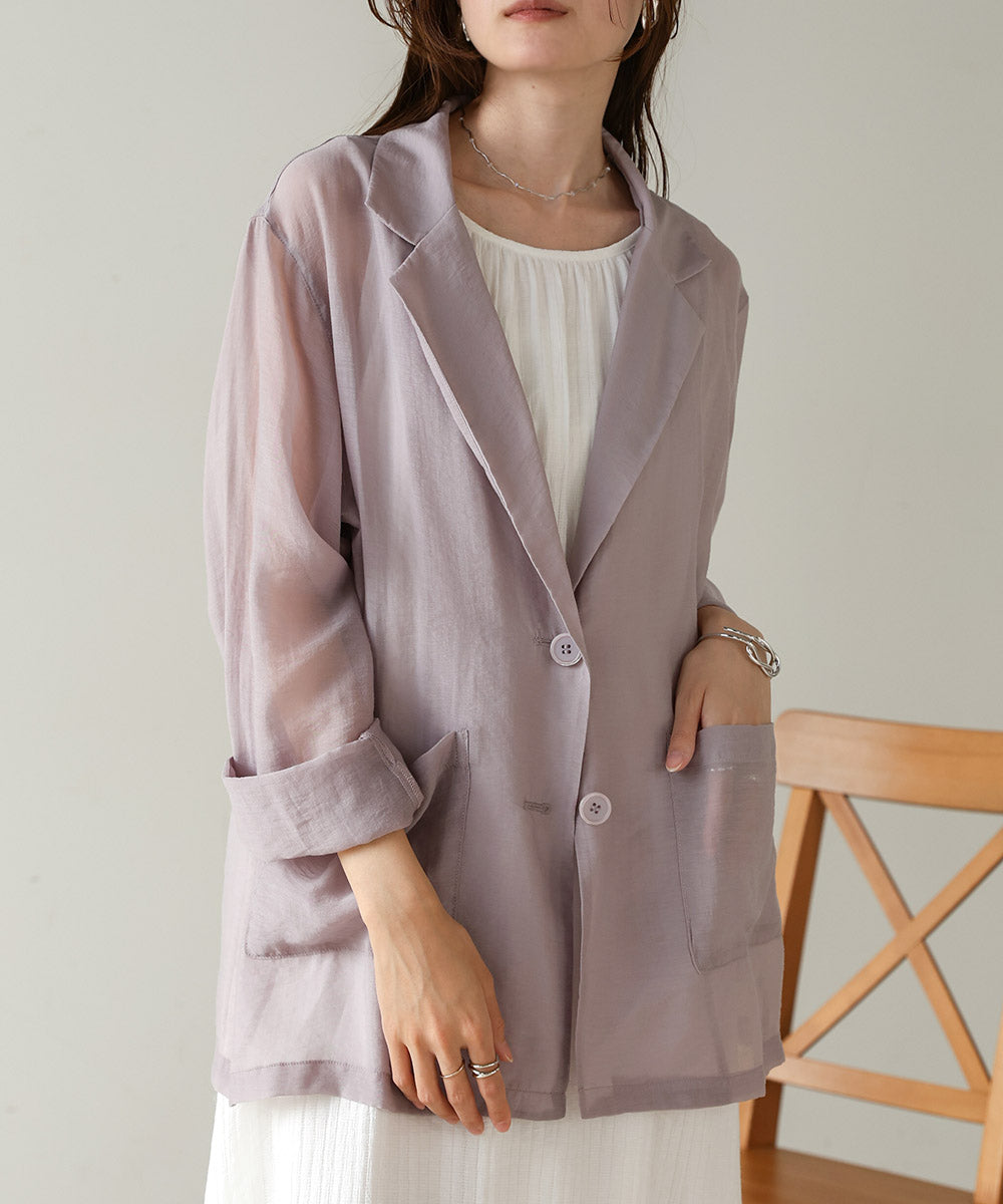 SHEER TAILORED SHIRT JACKET