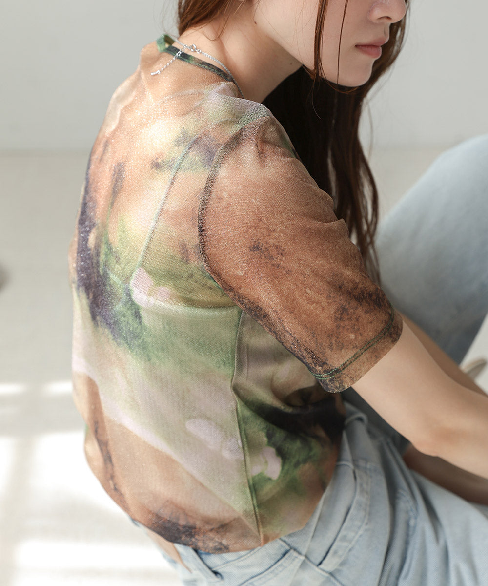 NUANCE MOTIF SHEER TOPS