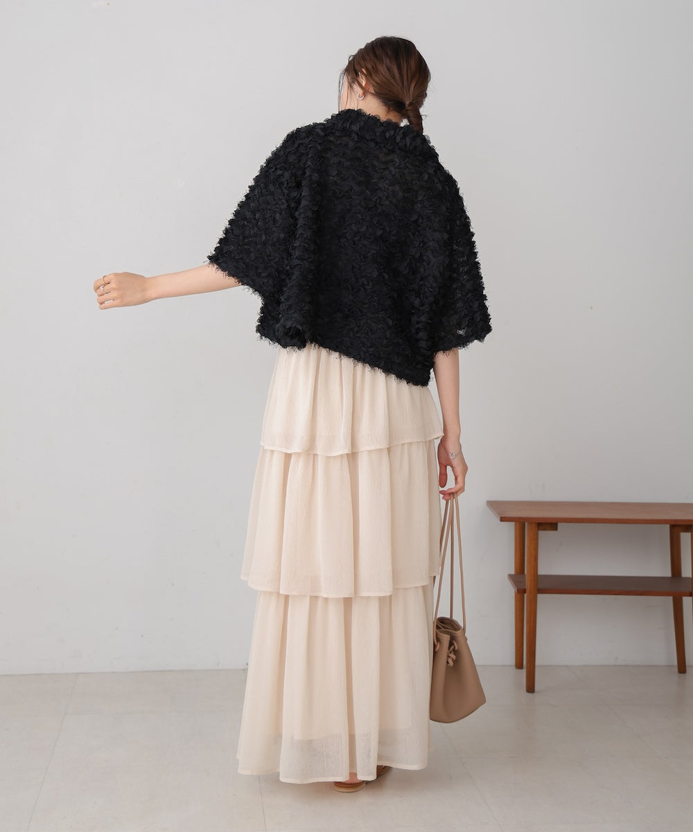 ruffle jacquard shirt jacket